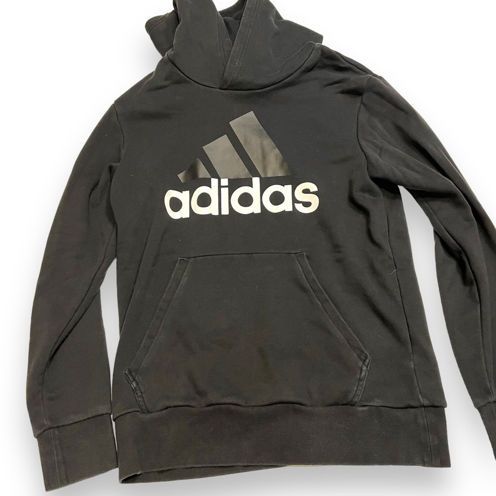 Adidas Essentials Linear Black Pullover French Te… - image 1
